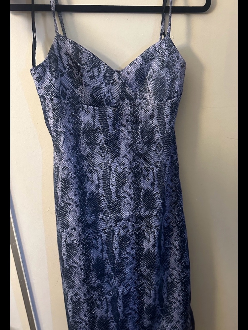 Black Gray Snakeskin Slip Dress - Size S